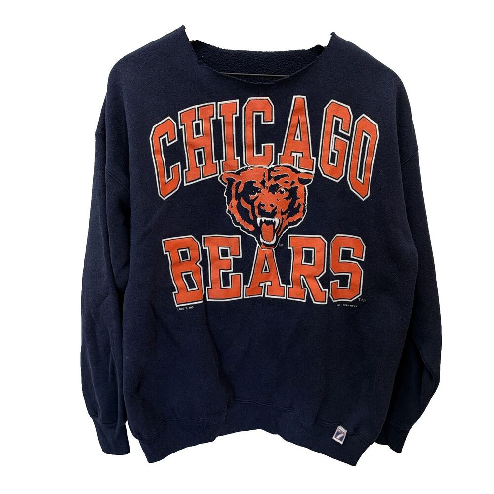 Fruit Of The Loom Men's Vintage Chicago Bears Sweatshirt Heavy Tag USA Navy XL
